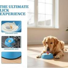 1pc Pet Slow Feeder Ball, Anti-Slip Interactive Cat Dog Feeding Bowl, Silicone Material, Pet Feeding Supplies, Lick Bowl Pattern, Anxiety Reducing Slow Feeder Bowl Suitable For Yogurt, Fruit Puree, Soup - Multicolor - View 7