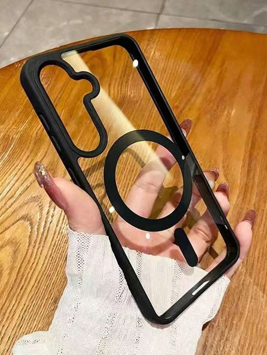 适用于三星 Galaxy A56、A36、A26、A16、S25FE、A17 手机壳，强磁吸附超薄防摔保护壳，S25 Ultra、S24 Ultra、S26 Ultra 透明硬质后盖 - 黑色 - 查看 1