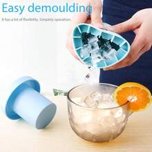 Silicone Ice Cube Tray, Easy Release Ice Mold, Home Use Ice Bucket, Quick Freeze Ice Maker - Multicolor - View 4