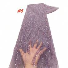 Vải ren đính sequin cao cấp kiểu châu Phi mới nhất năm 2026, chất lượng cao, vải ren Pháp cho tiệc tùng và đám cưới. - C - Xem 5