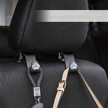 2 móc treo đồ đa năng hình vương miện sáng bóng gắn phía sau ghế xe hơi, móc treo tiện dụng tích hợp sẵn. - 2 móc treo ghế - Xem 7