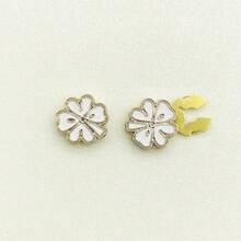 1 pieza Cubierta de botón de camisa, Botón de manga con forma de tortuga de cristal de moda, Accesorio de camisa - trébol de cuatro hojas - Ver 6