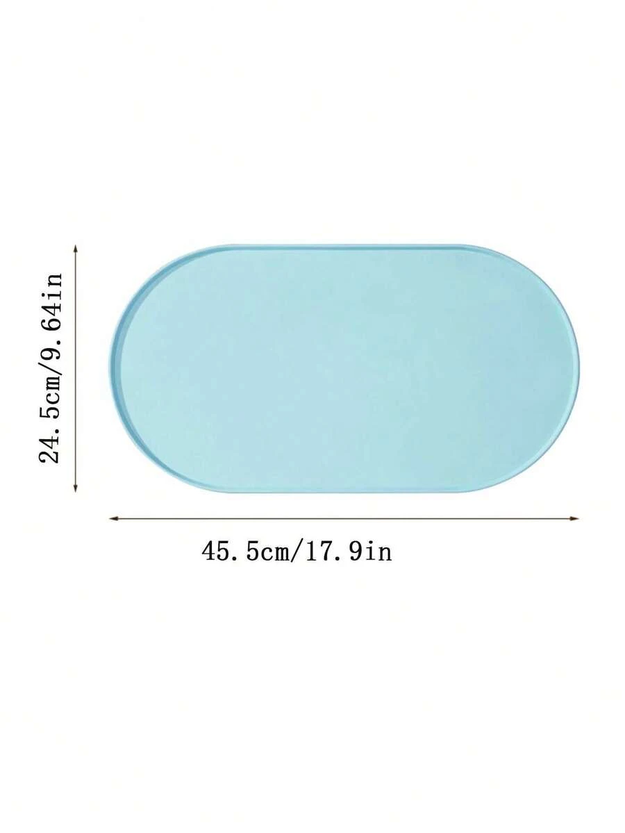 1 covoraș oval pentru hrană pentru animale de companie, design antiderapant și impermeabil, durabil și ușor de curățat, potrivit pentru hrană uscată și umedă, pentru pisici și câini, ideal pentru gospodării cu mai multe animale de companie. 100% impermeabil, cu margini înalte, covoraș din silicon pentru hrănirea animalelor de companie, previne vărsarea alimentelor și protejează podelele, se potrivește cu bolurile pentru pisici și câini, articole pentru animale de companie. - Bej - Vizualizare 1
