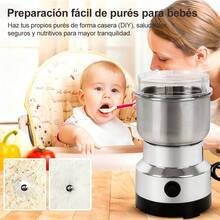 Molino Pulverizador Electrico De Cafe Hierbas Especias - Plateado - Ver 3