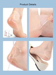 10 piezas Almohadillas delgadas de PU impermeables y antifricción, pegatinas de cojín invisible para los pies adecuadas para tacones altos y sandalias de verano, unisex - transparente - Ver 5