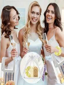 20件套花朵发夹派对礼品套装，包含5个发夹、5个发圈、5个束口袋和5张感谢卡，适用于婚礼、单身派对、生日庆祝、下午茶、宾客礼物、新娘送礼会等场合。 - 均碼 - 查看 10