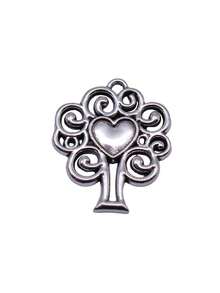 10pcs 23x20mm Hollow Out Heart Tree Pendant Pendant For DIY Jewelry Making Necklace Keychain Phone Chain Bracelet Making Accessories Handmade Craft Making Findings - Love Tree - View 8