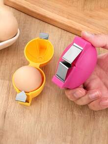 1/2pcs Stainless Steel Egg Cracker, Multi-Functional Egg Shell Opener Tool For Raw And Boiled Eggs, Handy Kitchen Gadget - Multicolor - View 8