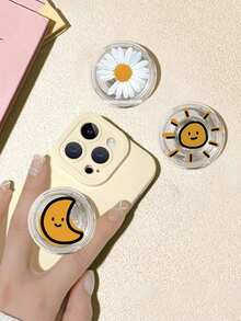 1个雏菊造型创意手机支架，360°旋转可伸缩斜挎式支架，适用于桌面 - 彩色 - 查看 2