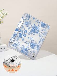 Ayotu 蓝色线条花朵图案保护套，适用于Y型支架翻盖保护套，兼容iPad A16、iPad Pro 13/12.9/11、iPad Air 11/13、iPad mini、iPad Air 11英寸、Kindle（第11代，2024年发布）、Kindle Paperwhite（第12代，2024年发布） - 彩色 - 查看 7