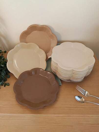 4-Color Gradient Paper Plates, 9 Inch Size, Suitable For Home Gatherings, Graduations, Weddings, Parties, Halloween, Christmas Events And Party Supplies