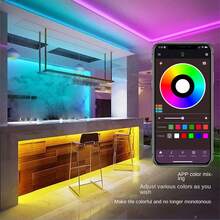 HBOWMDJIA 5M-60M LED Lights For Bedroom, RGB Color Changing Led Strip Lights With Remote And Smart APP Control, Music Sync Rope Lights  With Power Plug, For Kitchen, TV, Room Decor, Easter Party Event Decor - 查看 7