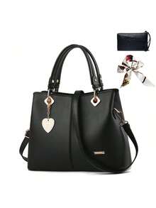 Women's Large Capacity Tote Handbag/Backpack - Black - View 9