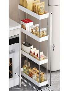 Multifunctional Rolling Cart, Perforated Drainage Ultra-Thin Storage Cart, Narrow Storage Cart, Narrow Storage Rack (12cm Wide), Bathroom Rack, Kitchen/Bathroom/Laundry Room Mobile Storage Rack, Space-Saving Storage Organizer, Suitable For Small Spaces - Multicolor - View 13