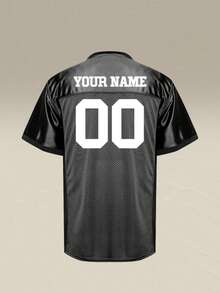 Custom Men's Football Jersey: Professional Team Building Sports Top, Mesh Fabric With Personalized Company Logo & Name Printing. - Black - View 4
