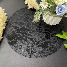 12/24/50/100片装金箔餐垫，优雅时尚，简约精致，经久耐用，防刮耐磨，适用于婚礼装饰、保护餐具、母亲节、父亲节以及日常家庭聚会。 - 黑色 - 查看 3