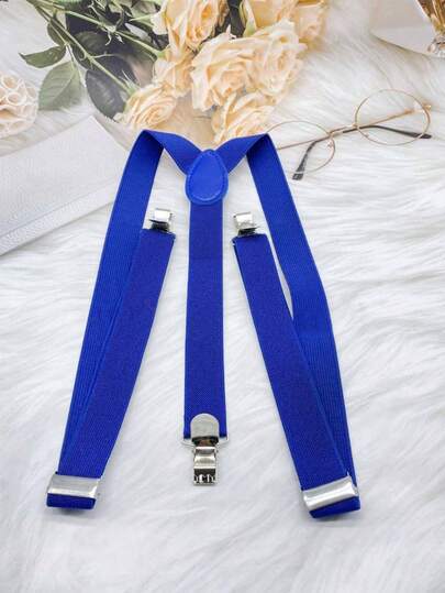 1pc Suspenders For Men,Suspenders,Suspenders For Women,Men's Suspenders Adjustable Elastic Clip-On Suspender For Men And Women Universal Dark Blue Three Clip Braces Stylish Durable And Comfortable Design Perfect For Formal And Casual Wear