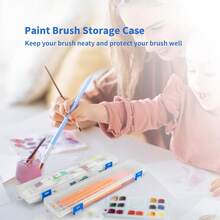 6Pcs Plastic Paint Brush Storage Box,13 Inch Clear Paint Brush Holder Drawing Pen Container With Buckle Plastic Paint - Multicolor - View 6