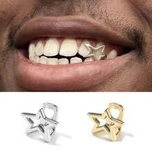 THATBOY 1pc/2pcs/4pcs/Set Star Shaped Teeth Grills, Suitable For Girls, Halloween Vampire Teeth Decor, Body Jewelry, Unisex Party Wear, Party Favor, Super Shiny - Multicolor - View 6
