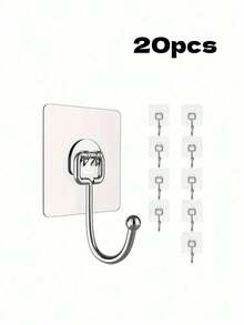 Bộ 10 móc dán đa năng cỡ lớn, chịu tải tối đa 37 pound, thích hợp cho các loại móc chống thấm nước cỡ lớn trong phòng tắm khách sạn. - Nhiều màu - Xem 8