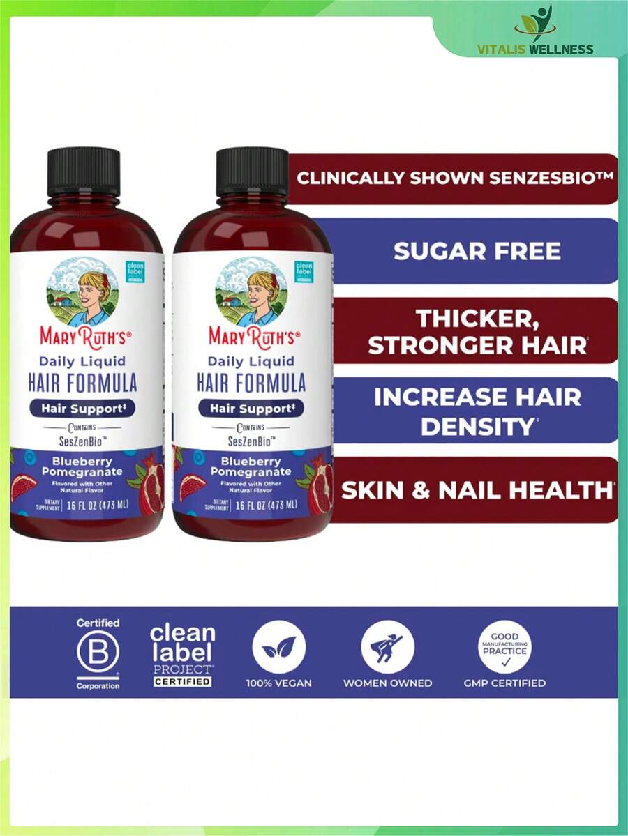 Hair Care & Skin Renew GummiesBundle -Daily Liquid Hair Formula 16 Oz & SkinRestore + Renew Gummies 60 Ct - 2瓶 - 查看 1
