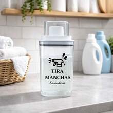 Dispenser de Lavanderia Organizador de Acrílico com Copo Medidor - Amaciante, Sabão em Pó e Liquido, Tira Manchas - Removedor de manchas - Visão 1