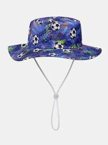 1顶幼儿/儿童恐龙印花防晒渔夫帽，可调节防风带，轻便夏季沙滩户外帽 - 1PC - 查看 14