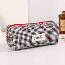 Hộp đựng bút in hình quả anh đào kẻ caro hoạt hình, thiết kế khóa kéo, dung tích lớn, túi đựng bút, đồ dùng văn phòng phẩm cho học sinh, túi đựng đồ dùng học tập. - nhiều màu - Xem 12