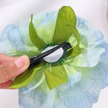 Pinza de pelo con flor grande, adecuada para uso diario, playa, vacaciones, tocado de novia para boda - Multicolor - Ver 9