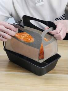 1 tấm lót nướng bánh mì bằng silicon tái sử dụng, lót khay nướng bánh mì chua cho nồi gang, lót khay nướng bánh mì chống dính, dụng cụ làm bánh mì chua, dây nâng bánh mì bằng silicon, dụng cụ nâng khay nướng bánh mì, dụng cụ chuyển bột chống dính dễ vệ sinh, thích hợp cho khay nướng bánh mì. - Xem 2