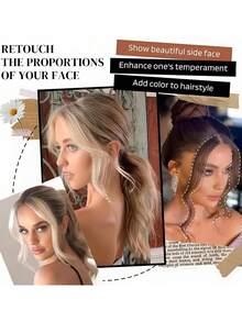 Peluca con estilo de cabello de dragón, con un ligero cabello rizado con forma de 8 a ambos lados, puede crear una forma de rostro natural y es adecuada para que las mujeres la usen. Esta peluca presenta un diseño de flequillo con forma de 8, adecuado para el uso diario, también se puede usar como accesorio de invierno, pasador de cabello para fiestas o pasador de cabello de moda. Se puede regalar a la madre en el Día de la Madre, Pascua o para el Mundial 2026. Accesorios de verano para el cabello, pinzas para el cabello de playa, vacaciones, viajes - Multicolor - Ver 5