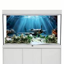深海战斗机,水族箱背景画,水族箱背景贴纸,爬行动物饲养箱背景贴纸,正面自粘,水族箱景观装饰,水族箱装饰品 - A - 查看 6