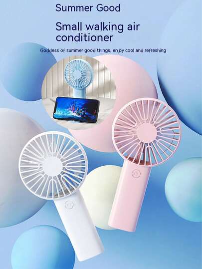 USB Rechargeable Mini Handheld Fan, Portable Turbo Desktop Small Electric Fan, 3 Speed Settings, Battery Powered, Suitable For Outdoor Activities, Travel, Work And More