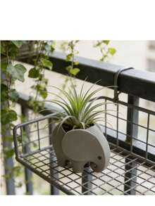 1个迷你大象造型多肉植物花盆，带排水孔 - 3D打印小仙人掌盆，适用于桌面、书架、阳台/户外，耐用塑料花盆架，抛光不对称造型，家居办公装饰礼品 - 大象造型 - 查看 3