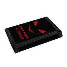 Personalized Wallet, Teenager Coin Purse, Clip-On Design, Don't Touch My Wallet Eye Series Card Holder, Black - Multicolor - View 8