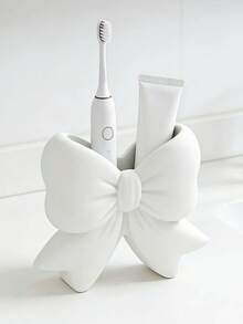 1/2pcs Bow Toothbrush Holder, Cute Bathroom Toothbrush Cup Storage Rack, Suitable For Bathroom Decor And Accessories, Vanity, Room Decoration, Home Decor, Also A Gift For Female Friends - Multicolor - View 9