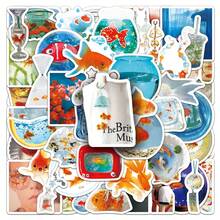 50pcs Gold Fish Stickers, Ins Style Stickers, Dopamine Inspired Cute Fresh DIY Scrapbooking, Planner, Cup Stickers, Decorative Stickers, Suitable For: DIY Planner, Water Bottle, Lunchbox, Cycling Creative Stickers - Multicolor - View 8
