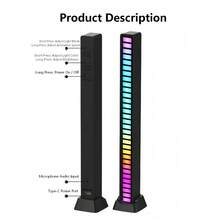 2pcs/Set Car Music Rhythm LED Light Strips, Sound Activated Ambient Lights, 3.7V+150mAh, RGB Dynamic Music Companion, Car Interior Decor, Suitable For Women, Creative Car Accessories Gift For Girlfriend, Friend, Birthday, Mother's Day And Wedding - Pickup Lamp - View 8