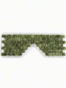 1pc Natural Jade Eye Mask Xiuyu Ice Compress Jade Eyelid Hand-Woven Cool Eye Protection Jade Mask - Xiuyu B Style - Green - View 6