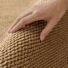 1pc Nordic Style Brown Faux Jute Fabric Washed Cotton Doormat, Semi-Circle Warm Earth-Tone Entrance Rug, Practical Hallway Bedroom Luxury Home Decor Carpet, Easy Maintenance Entryway Doorway Rug - Multicolor - View 8