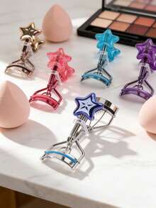 1/2支装睫毛夹，持久卷翘，便携式一体式睫毛夹，新手友好型眼妆工具 - 彩色 - 查看 1