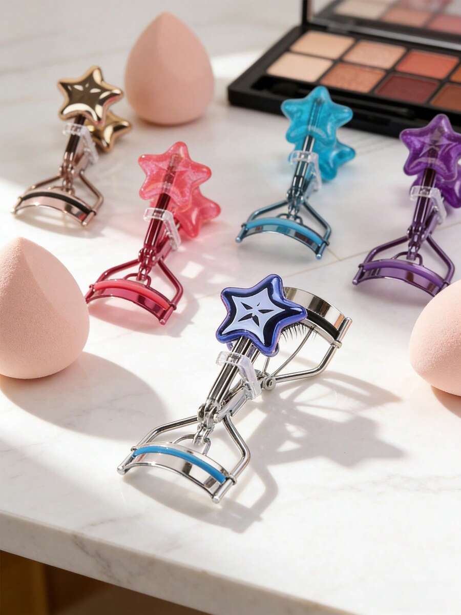 1/2支装睫毛夹，持久卷翘，便携式一体式睫毛夹，新手友好型眼妆工具 - 彩色 - 查看 1