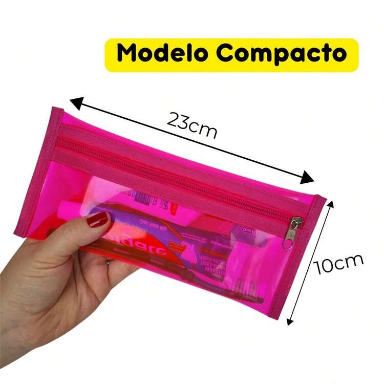 Oral Hygiene Kit, Toothbrush Holder, Makeup Bag For Travel And School - Rosa Roja - Añade 5