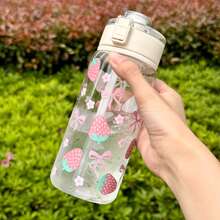 HILAKE 夏季必备 400/600/800ml 草莓蝴蝶结弹力盖保温瓶 - 便携，是冰咖啡、柠檬水和冰沙的理想之选 - 适合居家、办公室、学校、旅行，也是情人节、生日和闺蜜节的完美礼物 - 彩色 - 查看 9