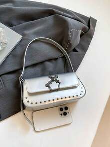 2026 New Fashion Bag, Niche Gothic Style Cross Baguette Bag, Chic Ladies' Handbag, Retro Versatile Underarm Shoulder Bag - Multicolor - View 11