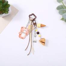 3 Móc khóa acrylic hình đồ ăn Mỹ cổ điển, gấu bông, bánh mì pizza, túi xách thời trang, mặt dây chuyền, phụ kiện túi xách. - Nhiều màu - Xem 9