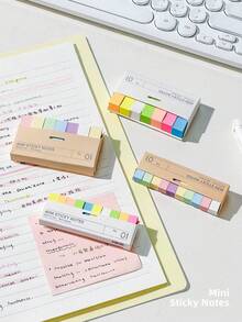 800pcs Super Mini Removable Sticky Notes, Easy To Paste, Can Be Corrected With Marker, Soft Colors, Suitable For Notebooks, Diaries, Planners, Ideal For School Supplies And Back To School - Multicolor - View 2
