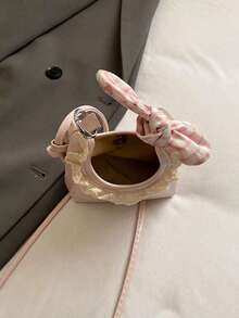 Korean Style Cute Mini Lace Dumpling Bag, New Versatile Girl's Ins Style Niche Handheld Shoulder Crossbody Bag - Pink - View 10