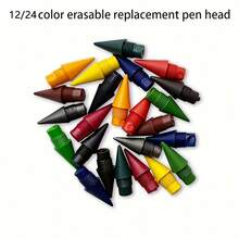 12/24 Pieces, 12 Colors Eternal Erasable Pencils With Replaceable Tips. Suitable For Students And Adults. Painting Crayons. Replaceable Pencil Tips. - Colored Pencil Stubs - View 10