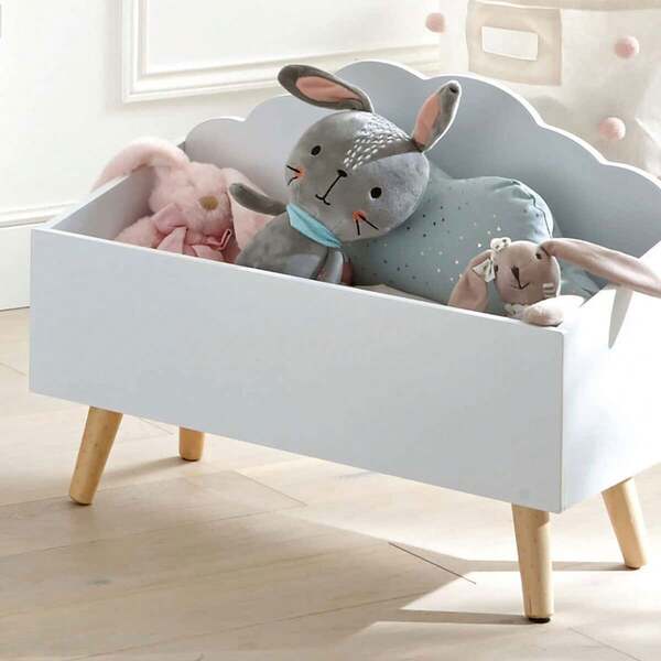 Atmosphera "CLOUD" WHITE CHILDREN'S STORAGE CHEST PERFECT FOR ORGANIZING TOYS 58 X 28 X 45.5 Cm